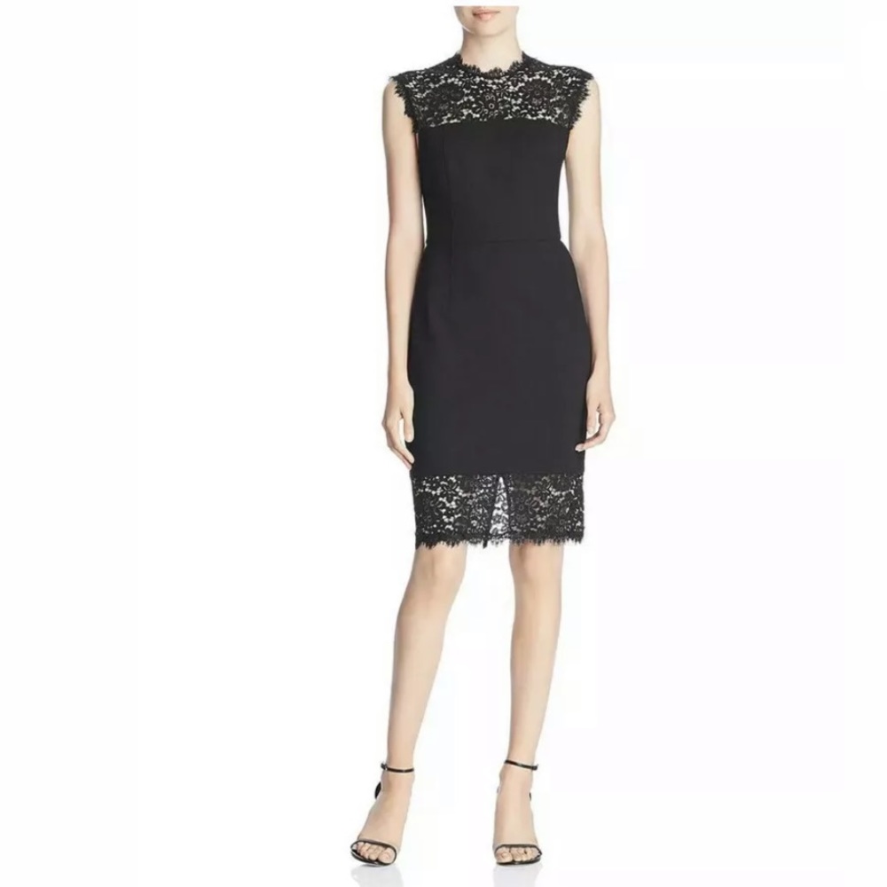 Three Dotts Black Lace Sheath Dress Size S NWT